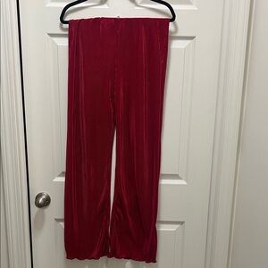 Red Pleated Pants